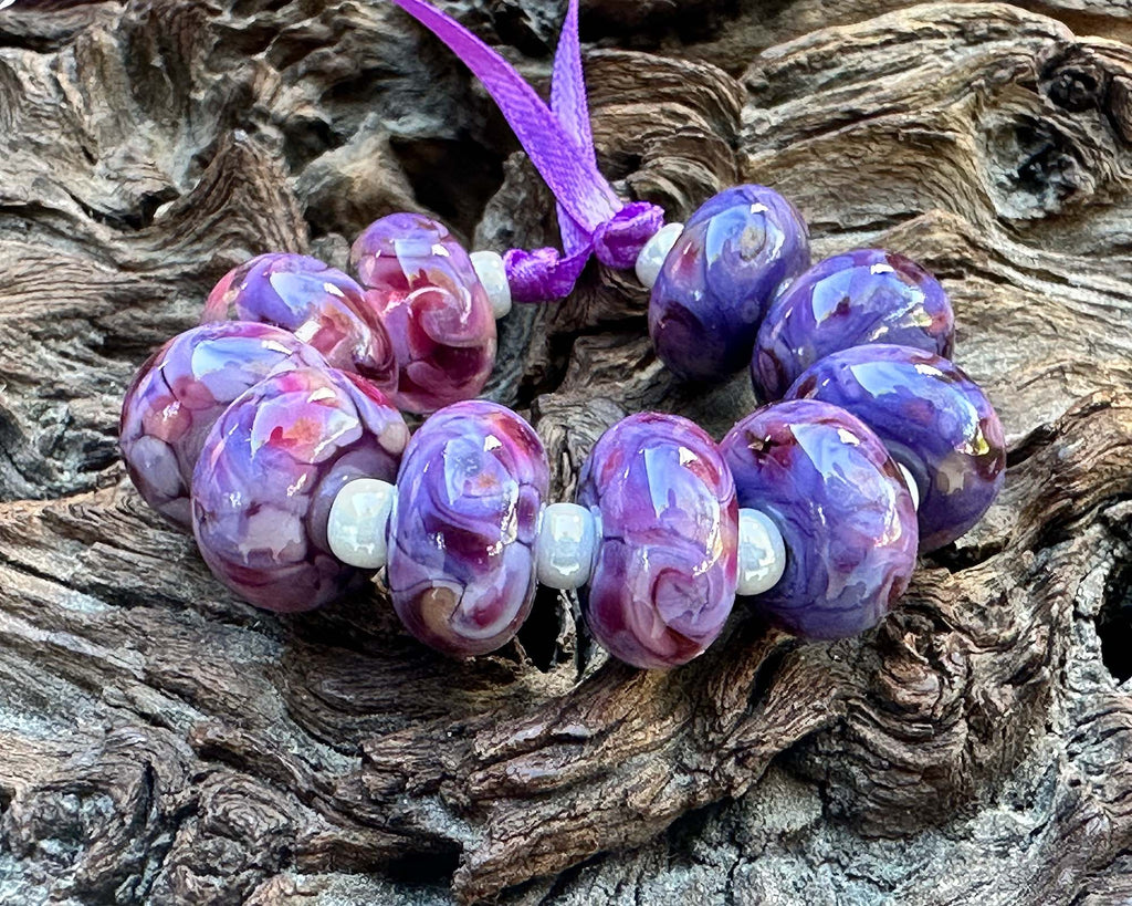 purple lampwork beads