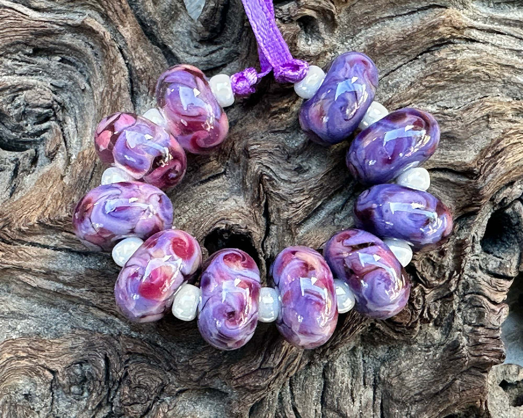 purple lampwork beads