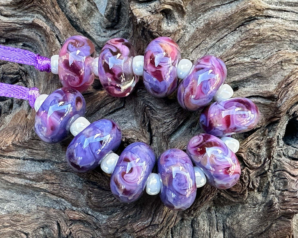 purple lampwork beads