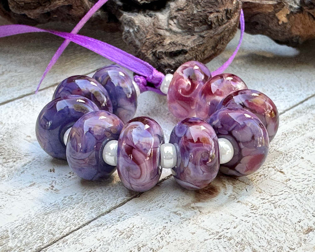 purple lampwork beads