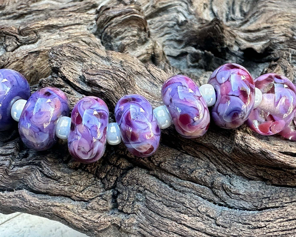 purple lampwork beads