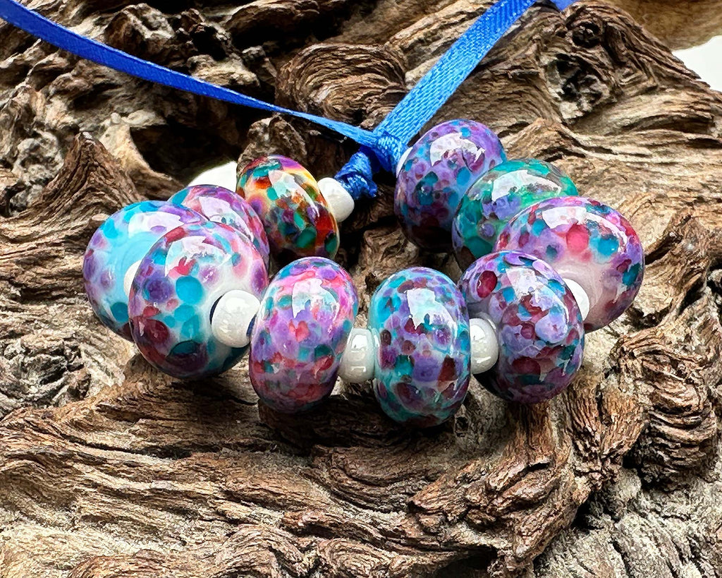 multicolor lampwork beads