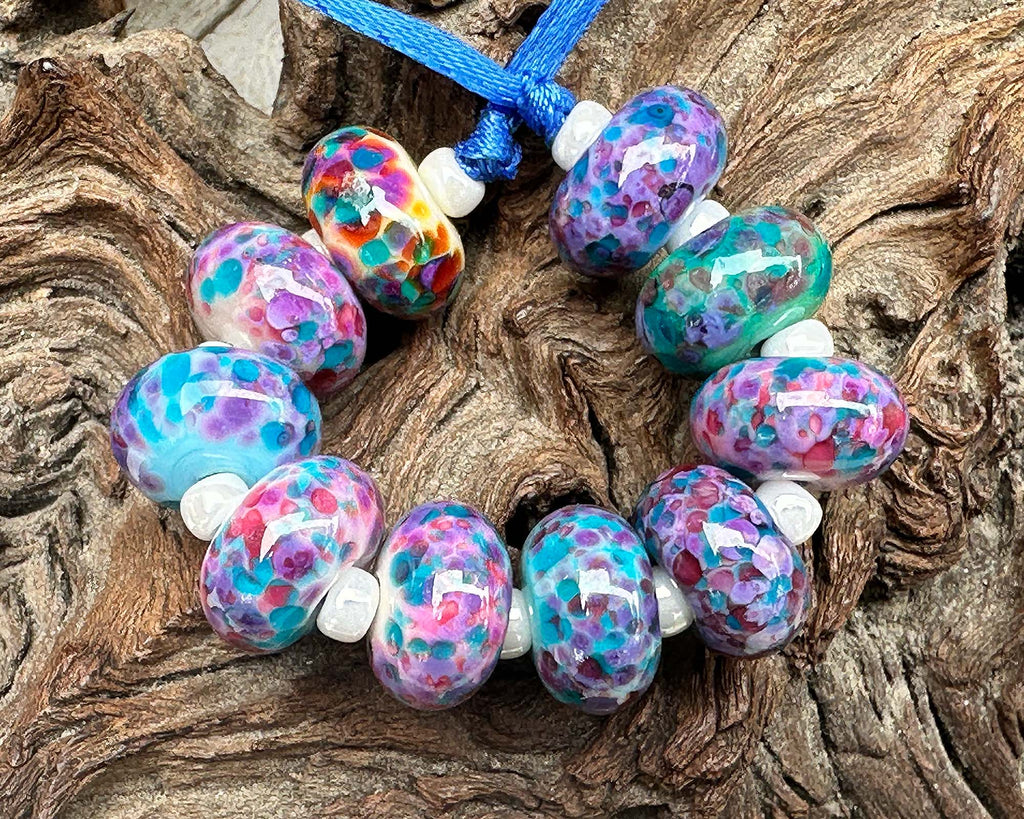 multicolor lampwork beads