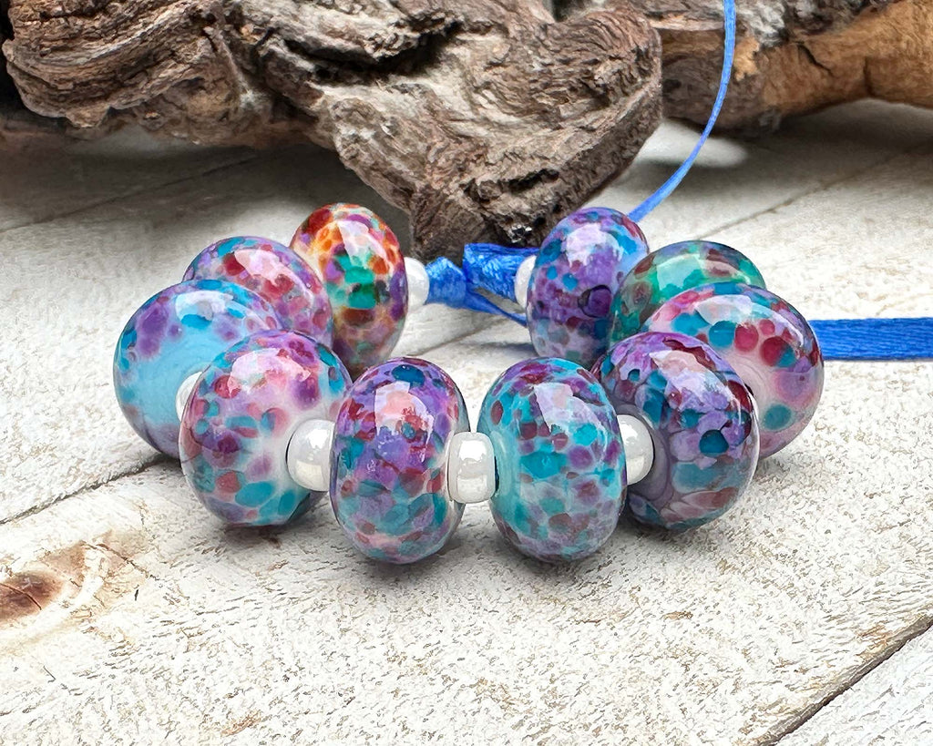 multicolor lampwork beads