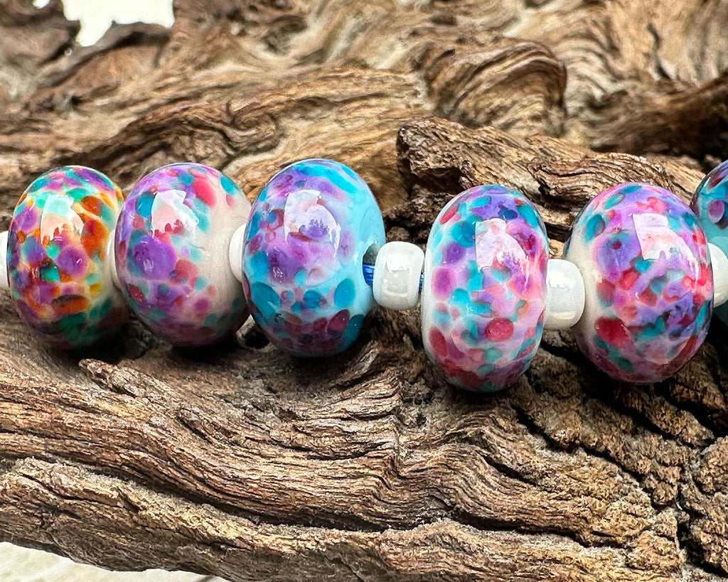multicolor lampwork beads
