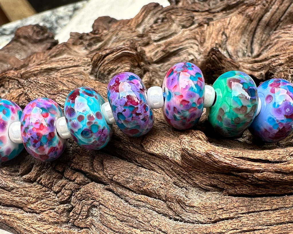 multicolor lampwork beads