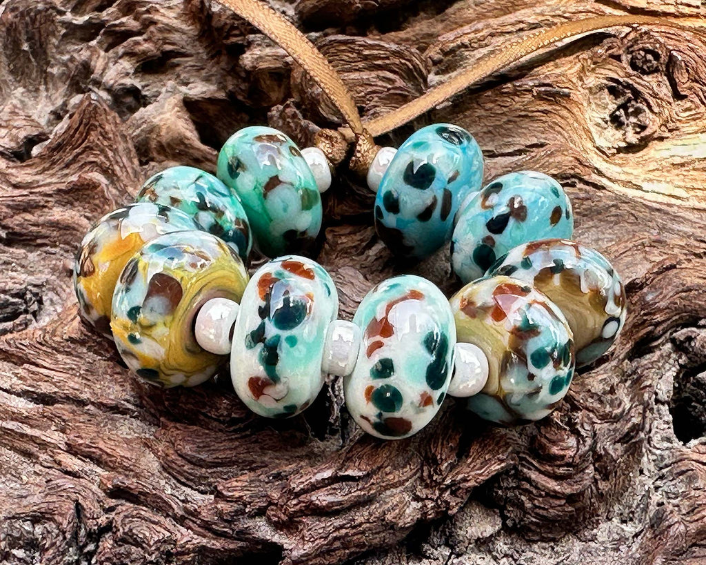 earthy lampwork beads
