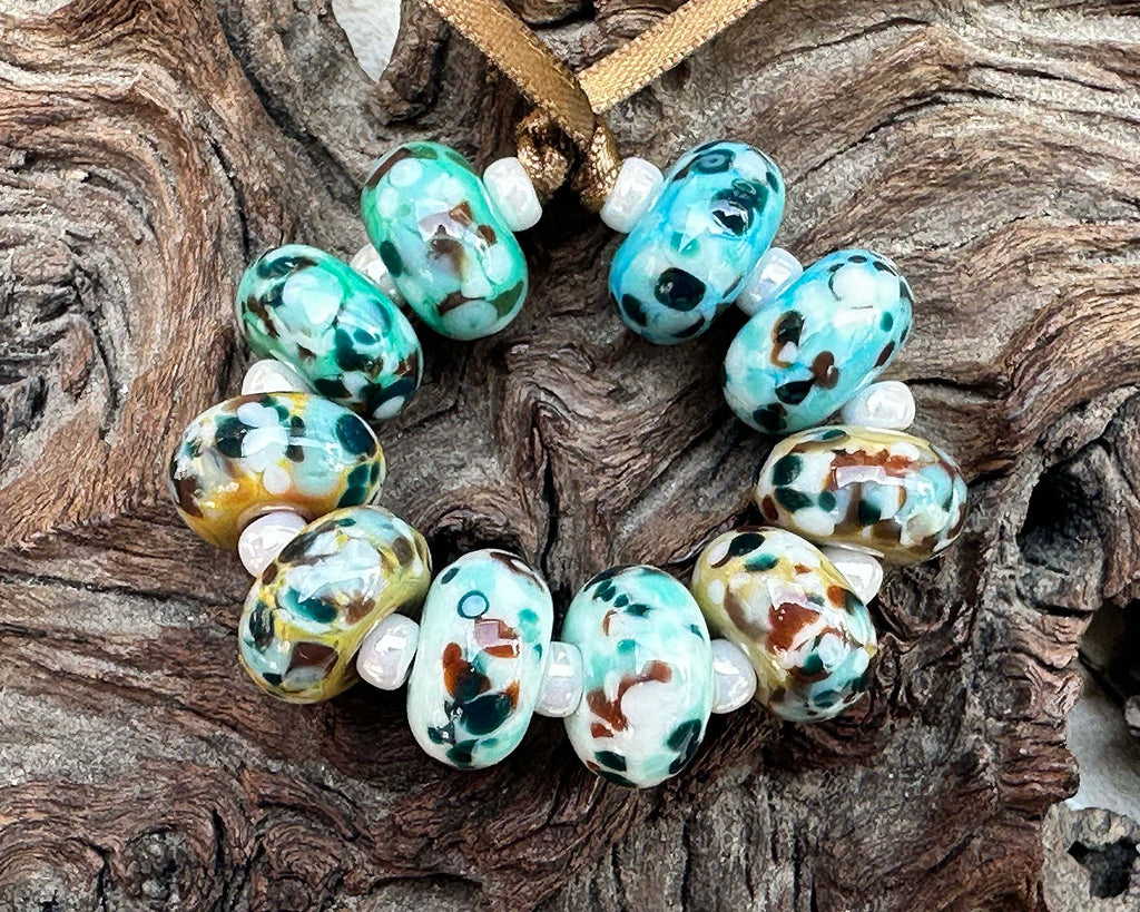 earthy lampwork beads