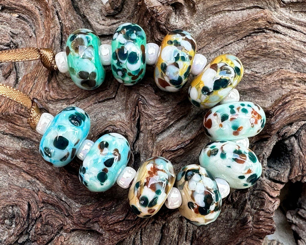 earthy lampwork beads