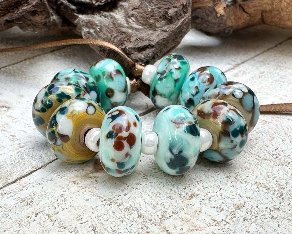 earthy lampwork beads