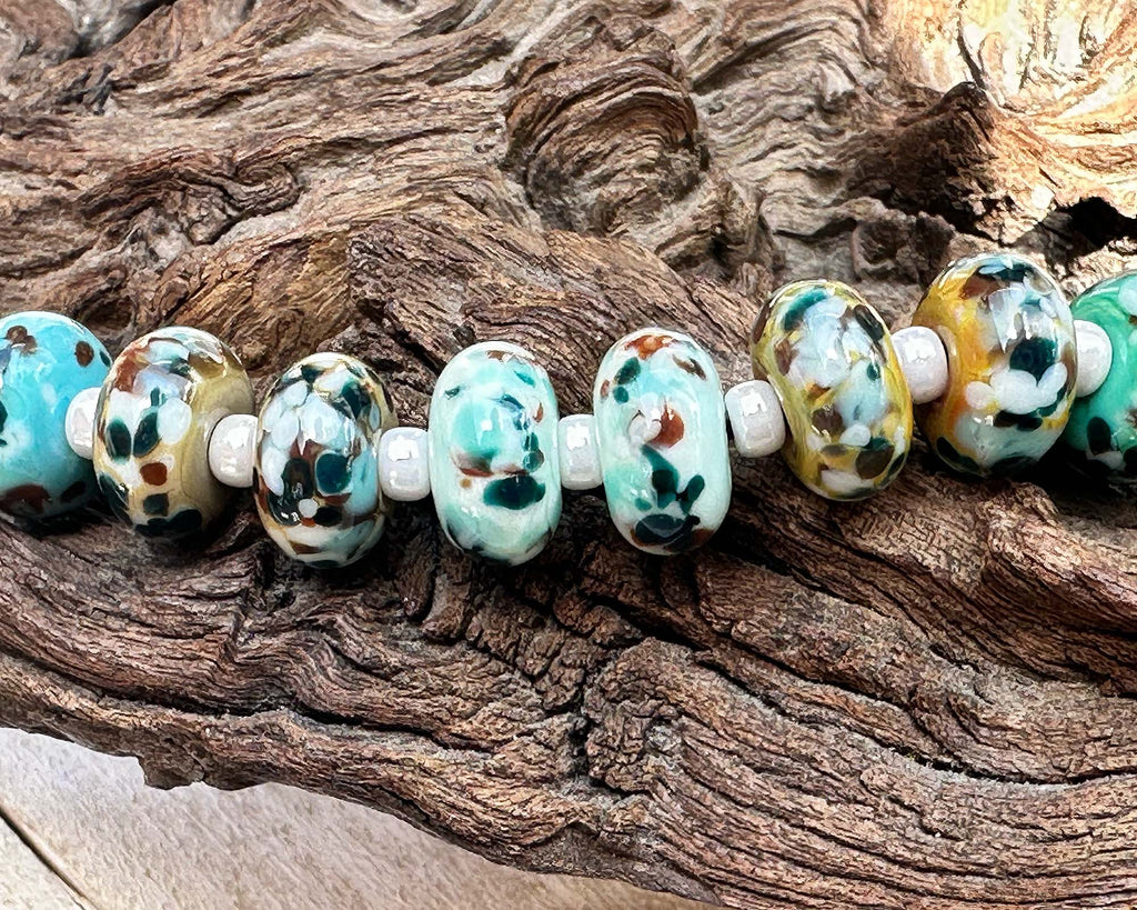 earthy lampwork beads