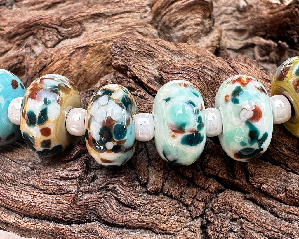 earthy lampwork beads