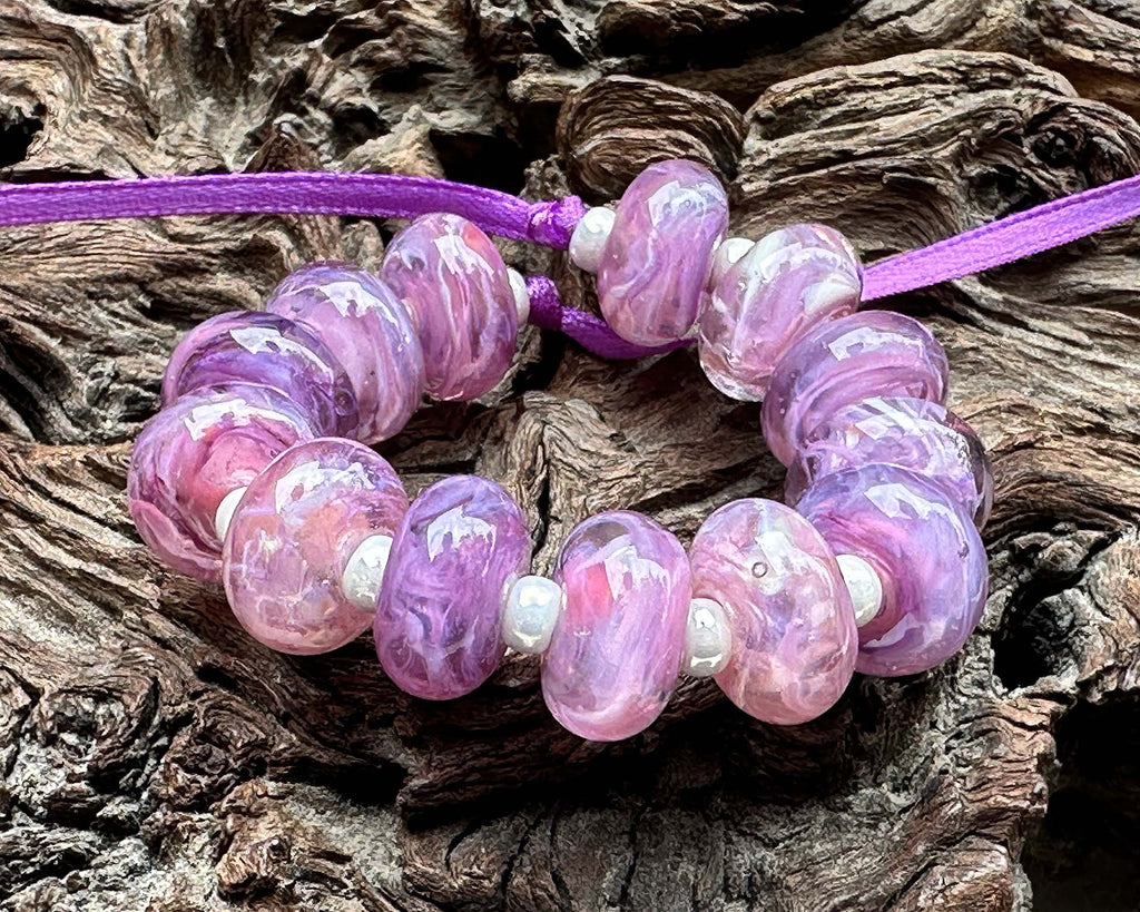 purple lampwork beads