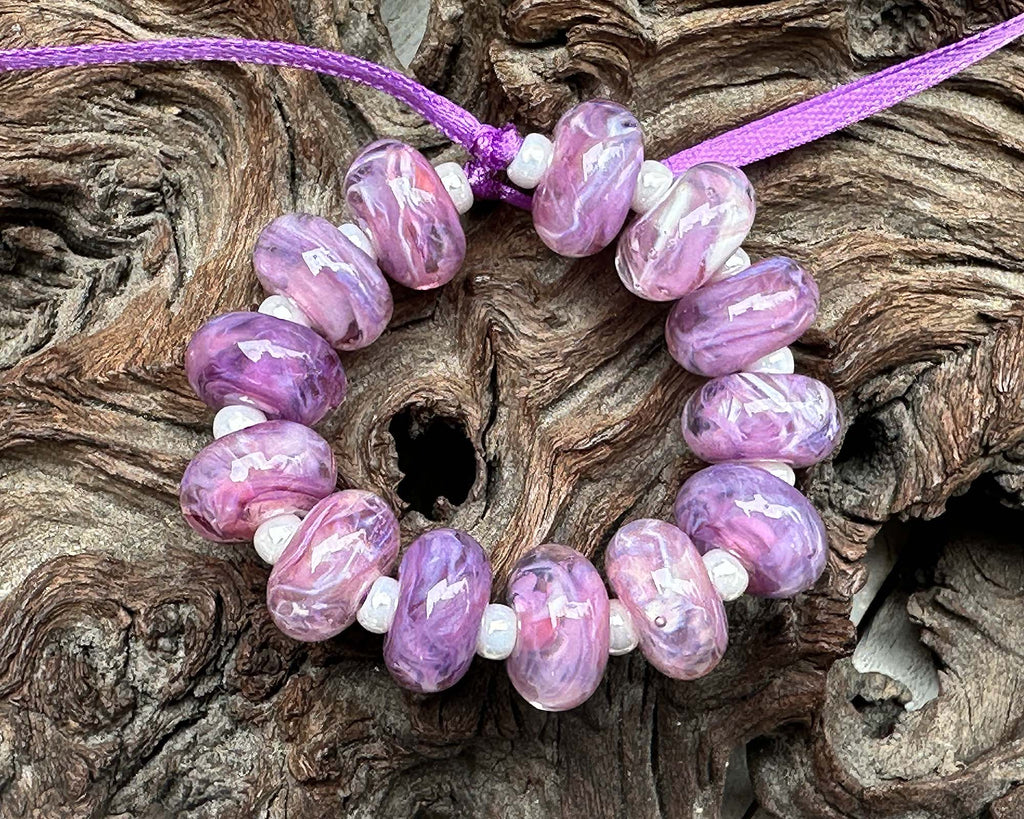 purple lampwork beads