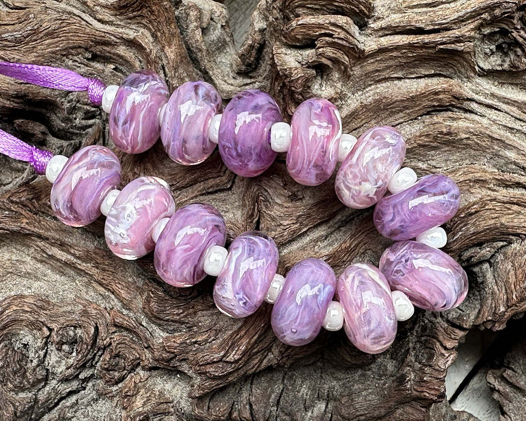 purple lampwork beads