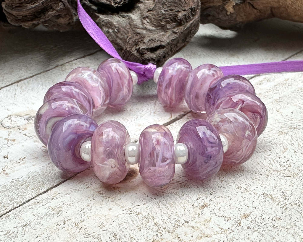 purple lampwork beads