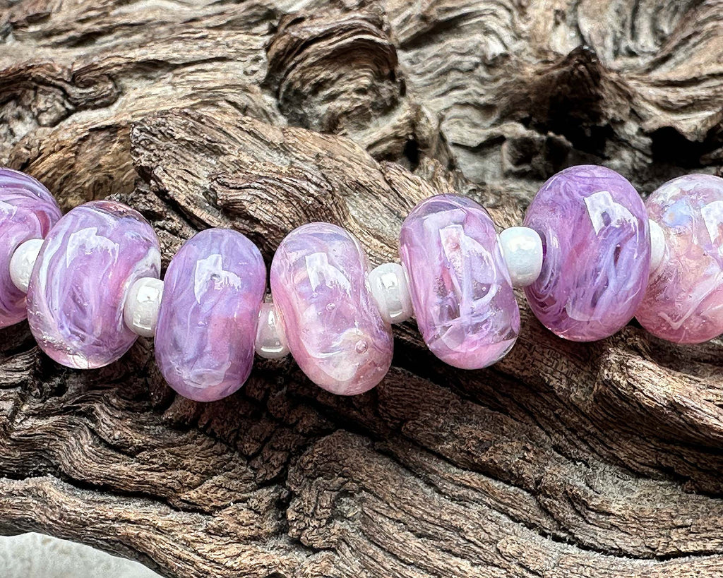 purple lampwork beads