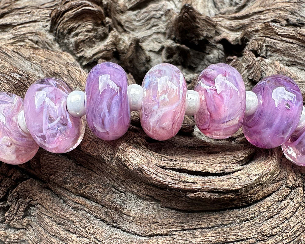 purple lampwork beads