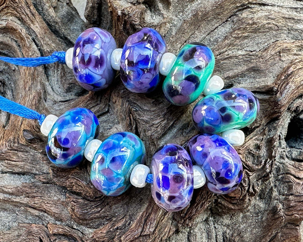 purple lampwork beads