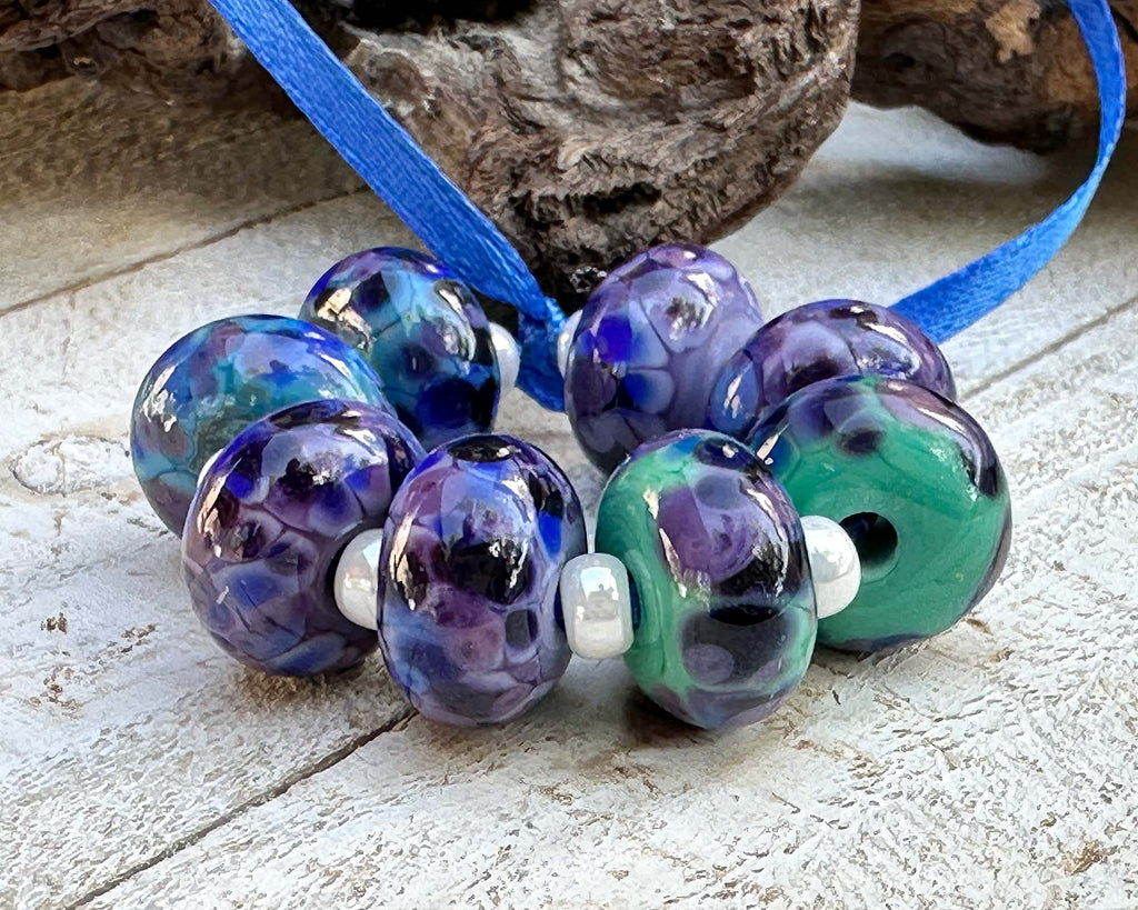 purple lampwork beads