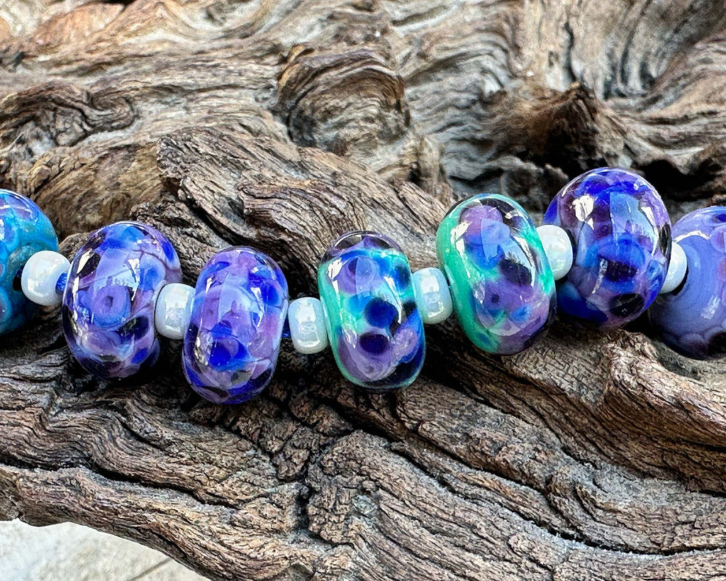 purple lampwork beads