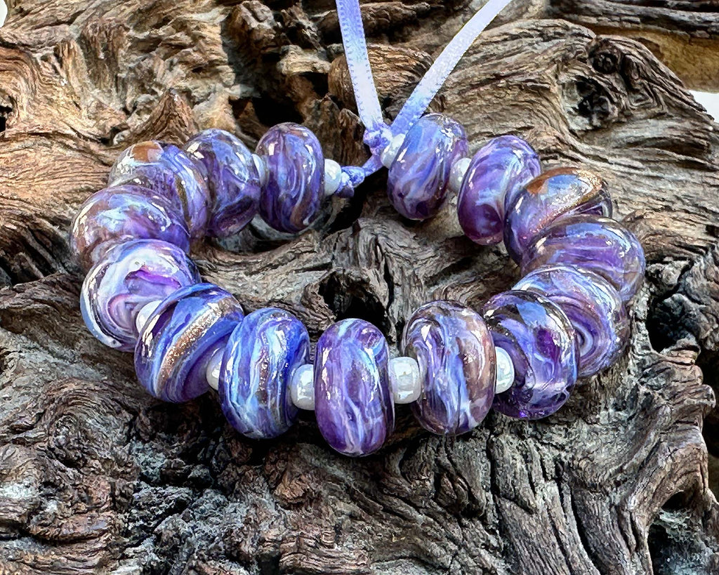purple lampwork beads