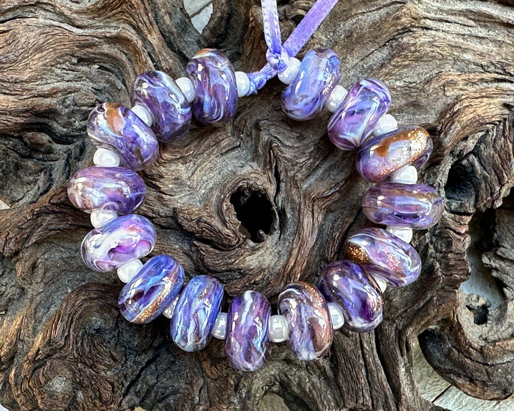 purple lampwork beads