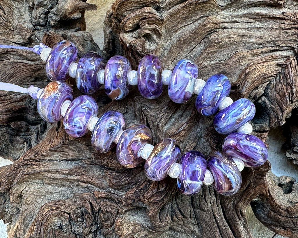 purple lampwork beads