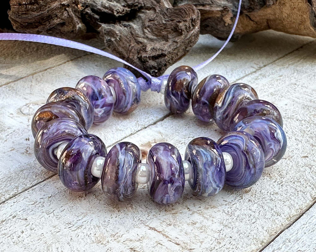 purple lampwork beads