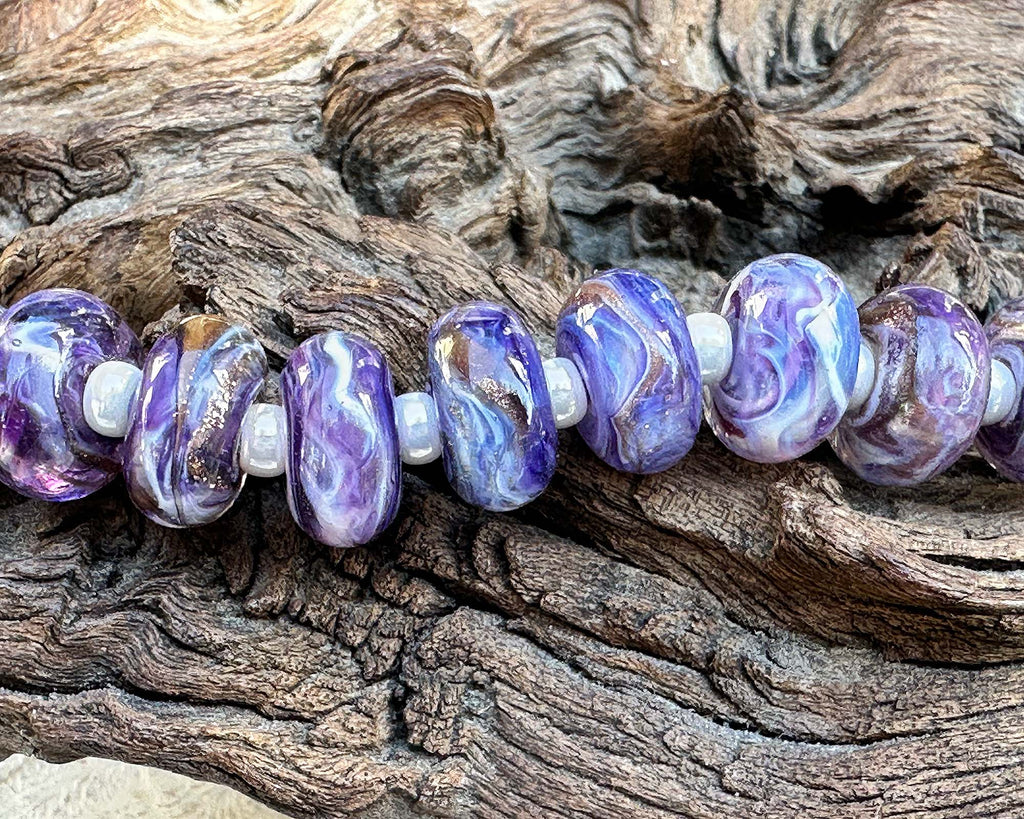 purple lampwork beads