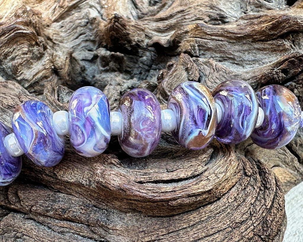 purple lampwork beads