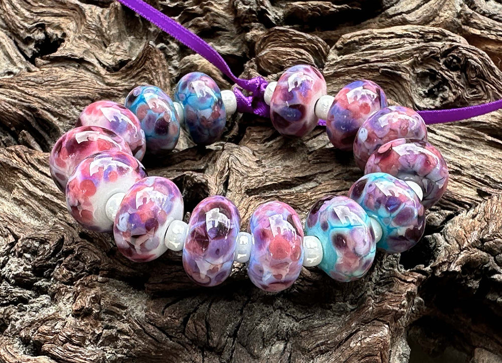 purple lampwork beads