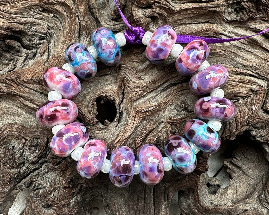 purple lampwork beads