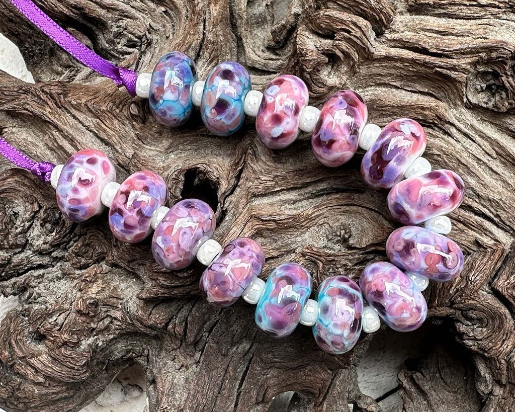 purple lampwork beads