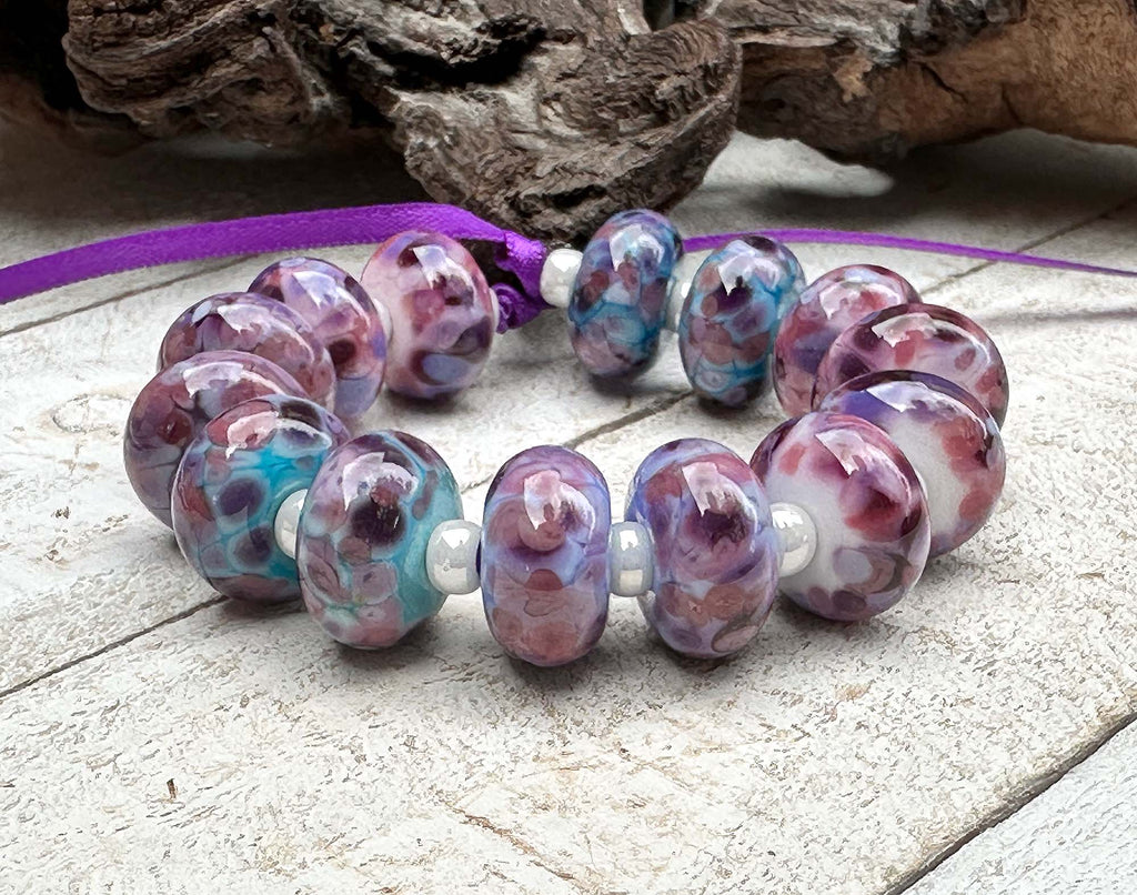 purple lampwork beads