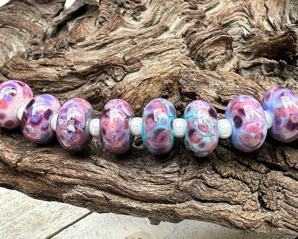 purple lampwork beads