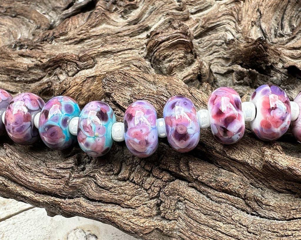 purple lampwork beads