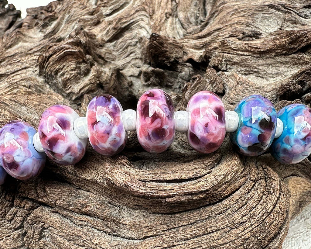 purple lampwork beads
