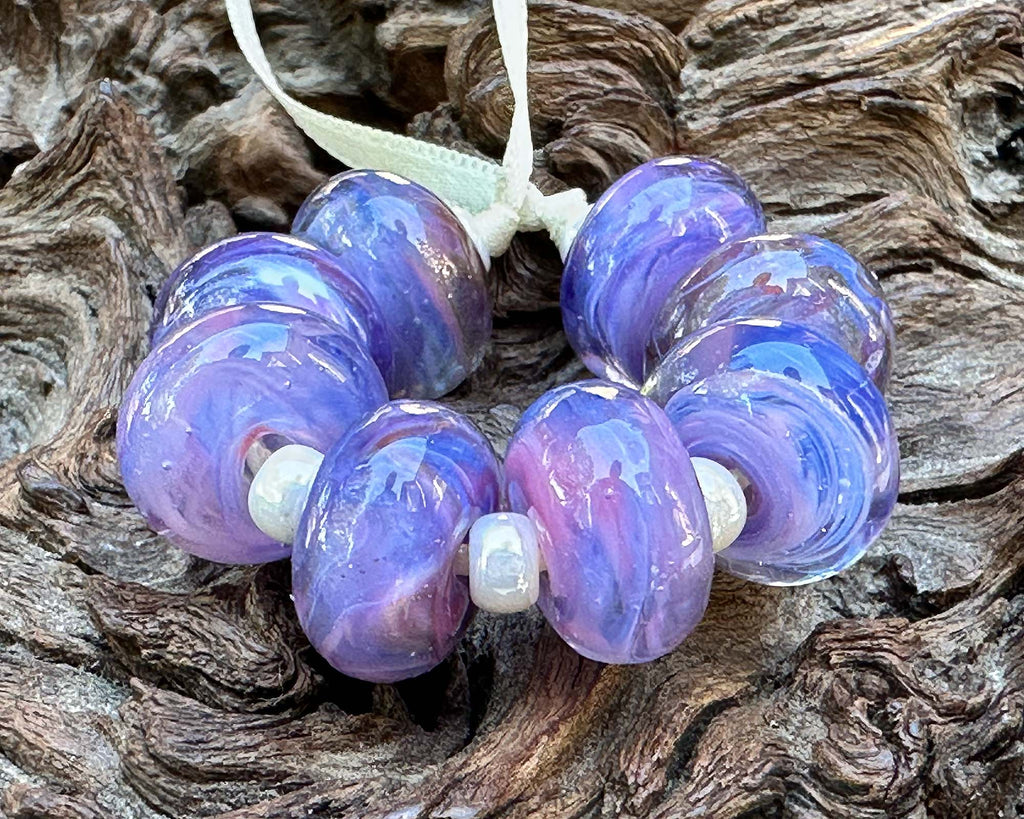 purple lampwork beads