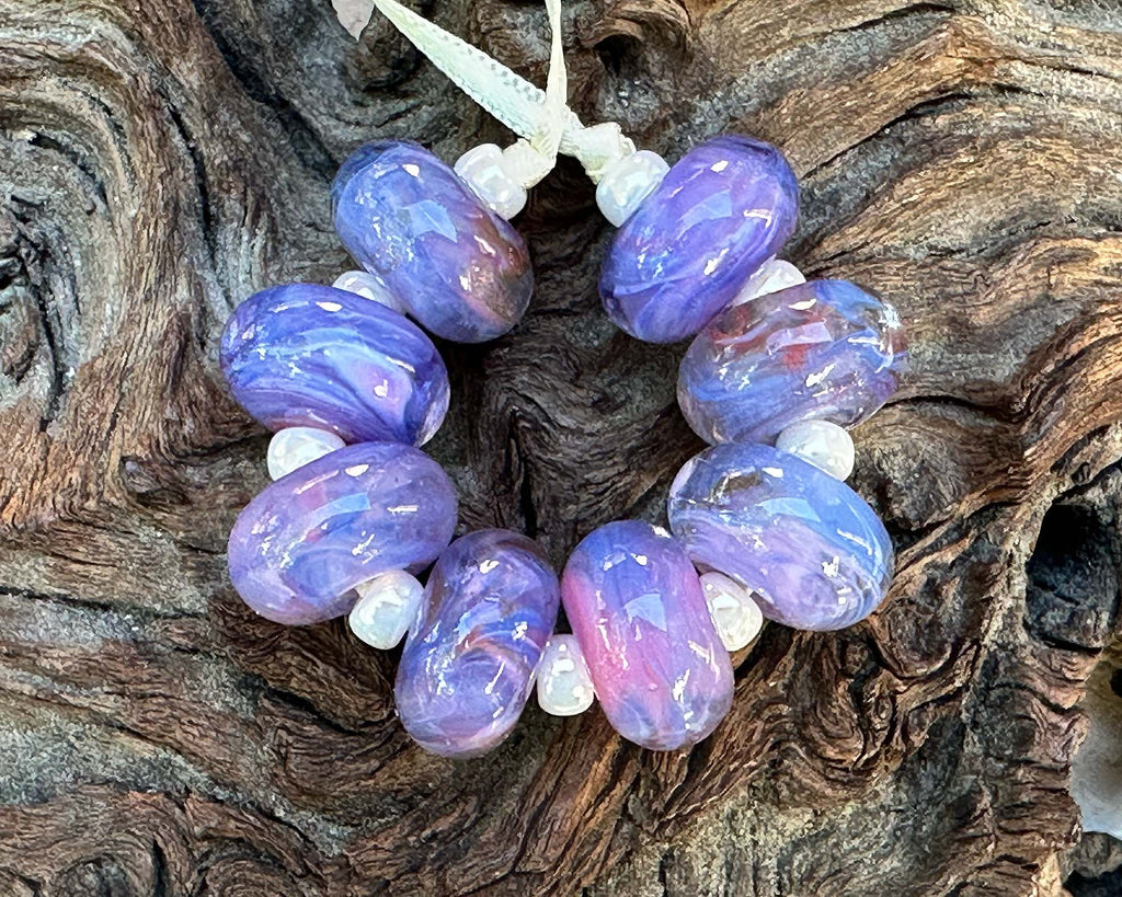 purple lampwork beads
