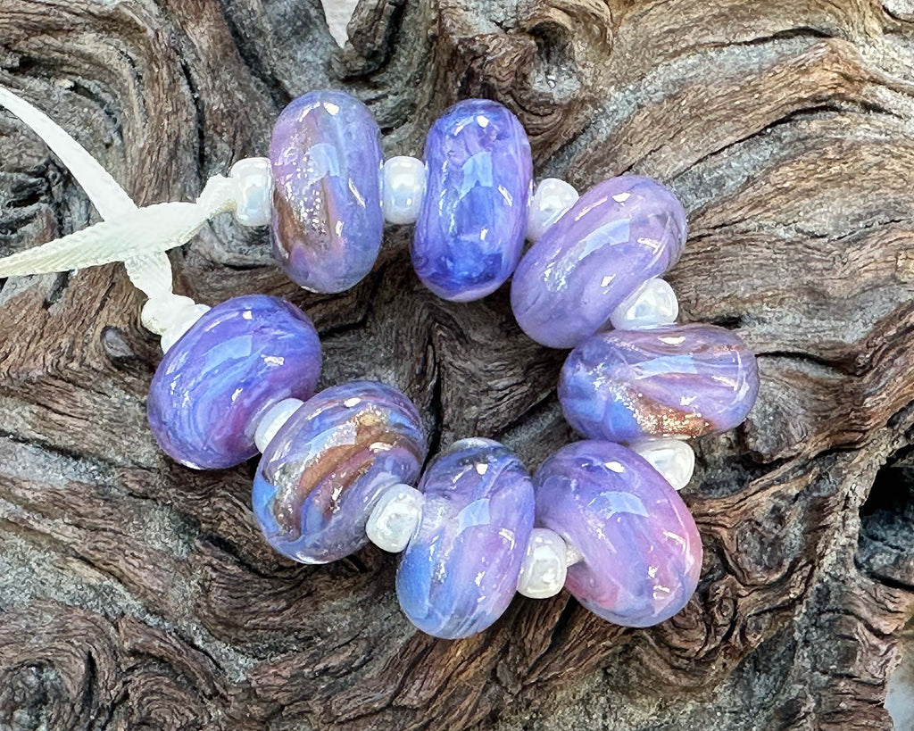 purple lampwork beads