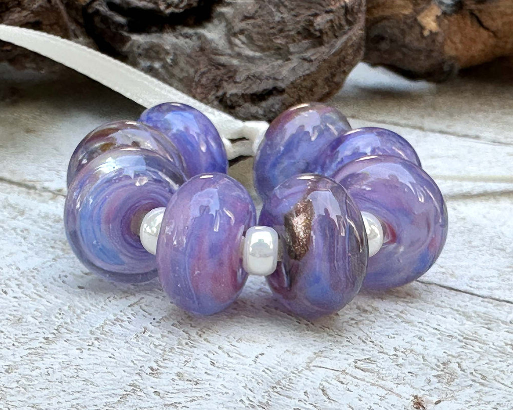 purple lampwork beads