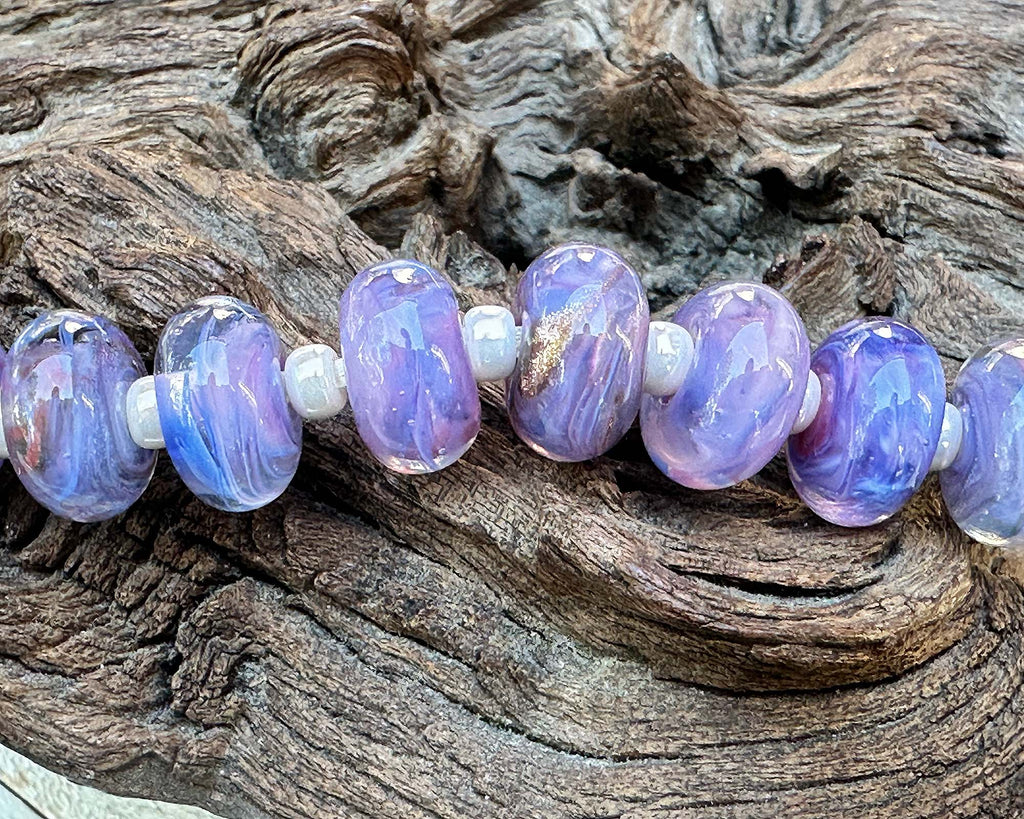 purple lampwork beads