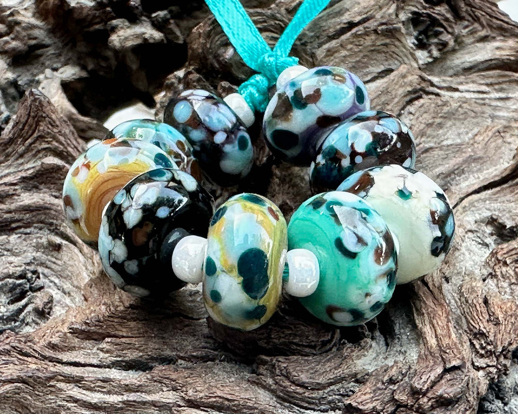 multicolor lampwork beads