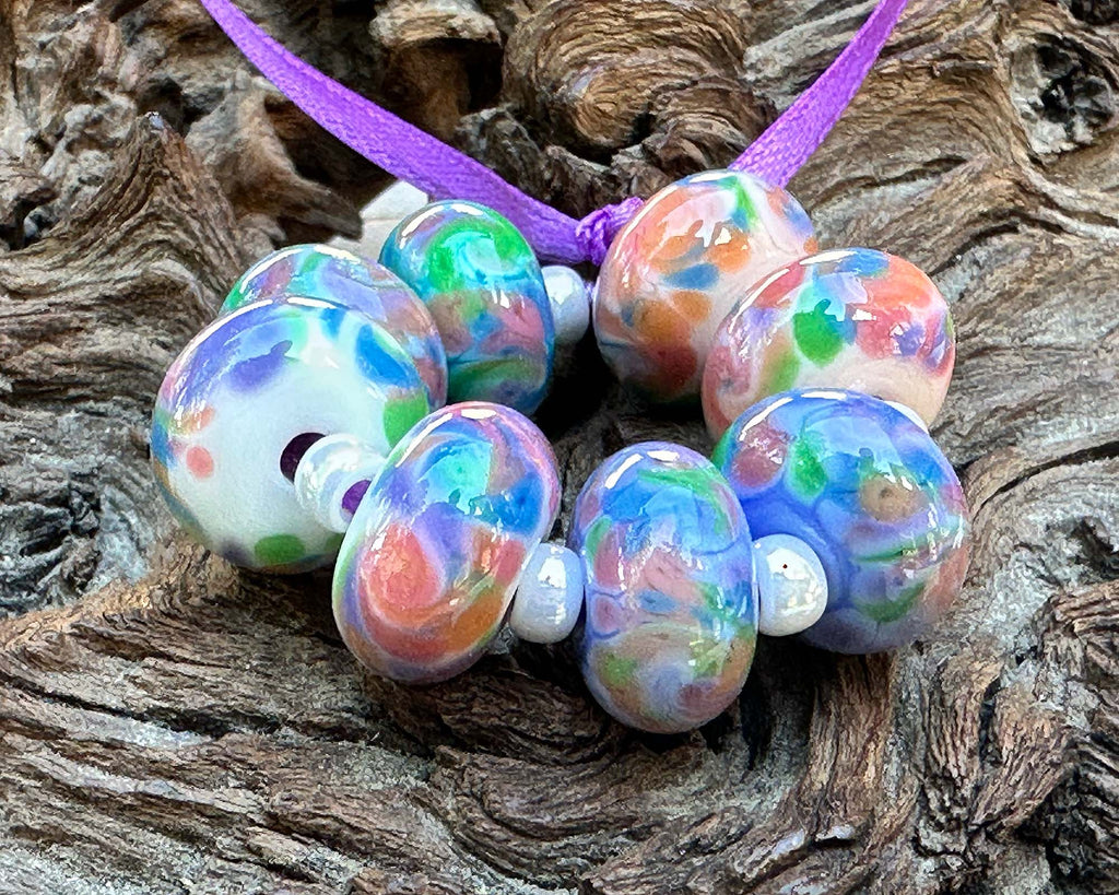 colorful lampwork beads