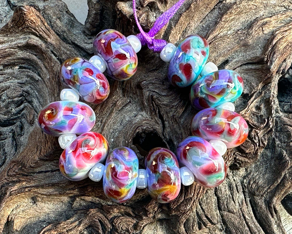 colorful lampwork beads
