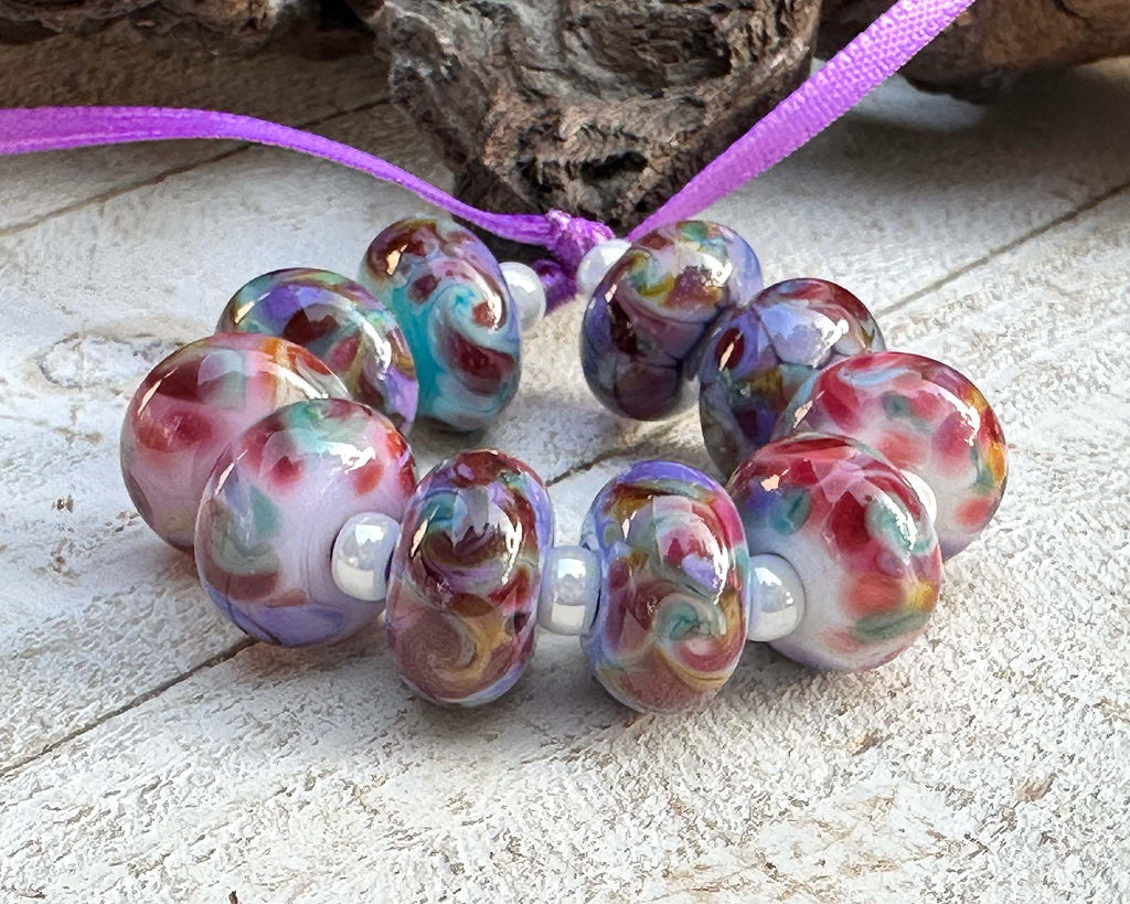 colorful lampwork beads