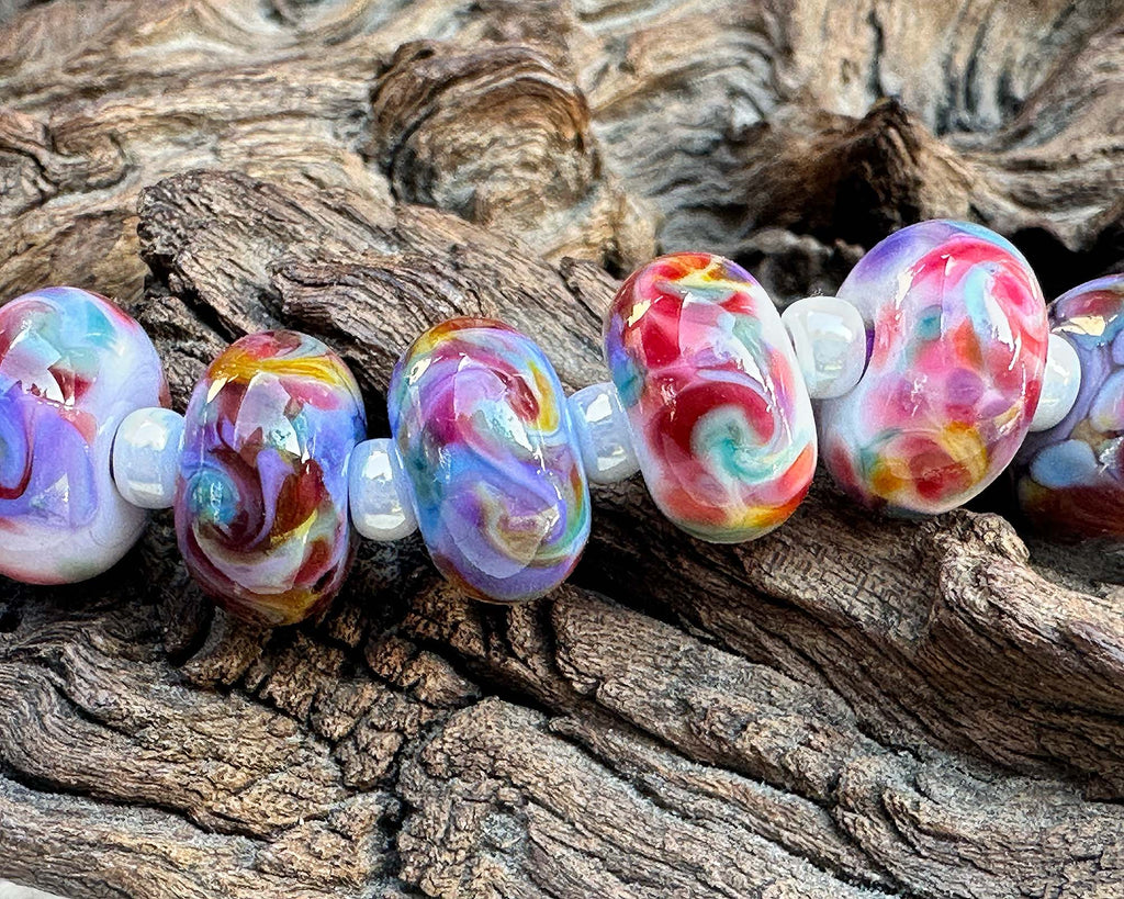 colorful lampwork beads