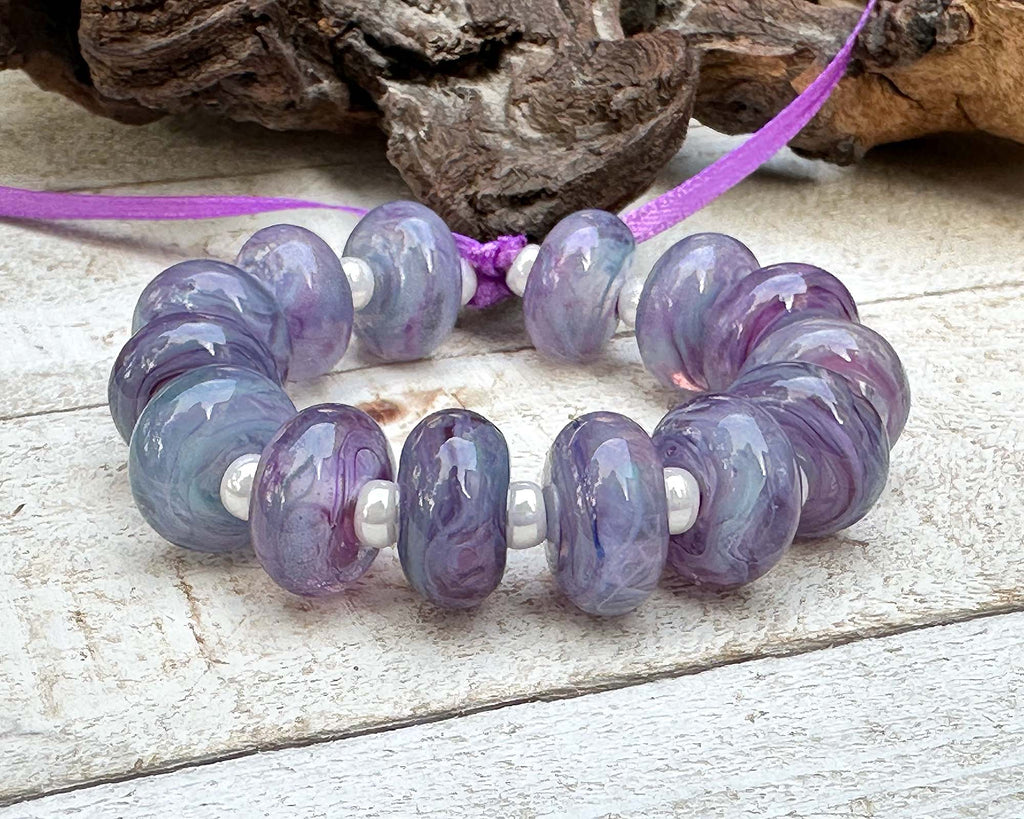 purple lampwork beads