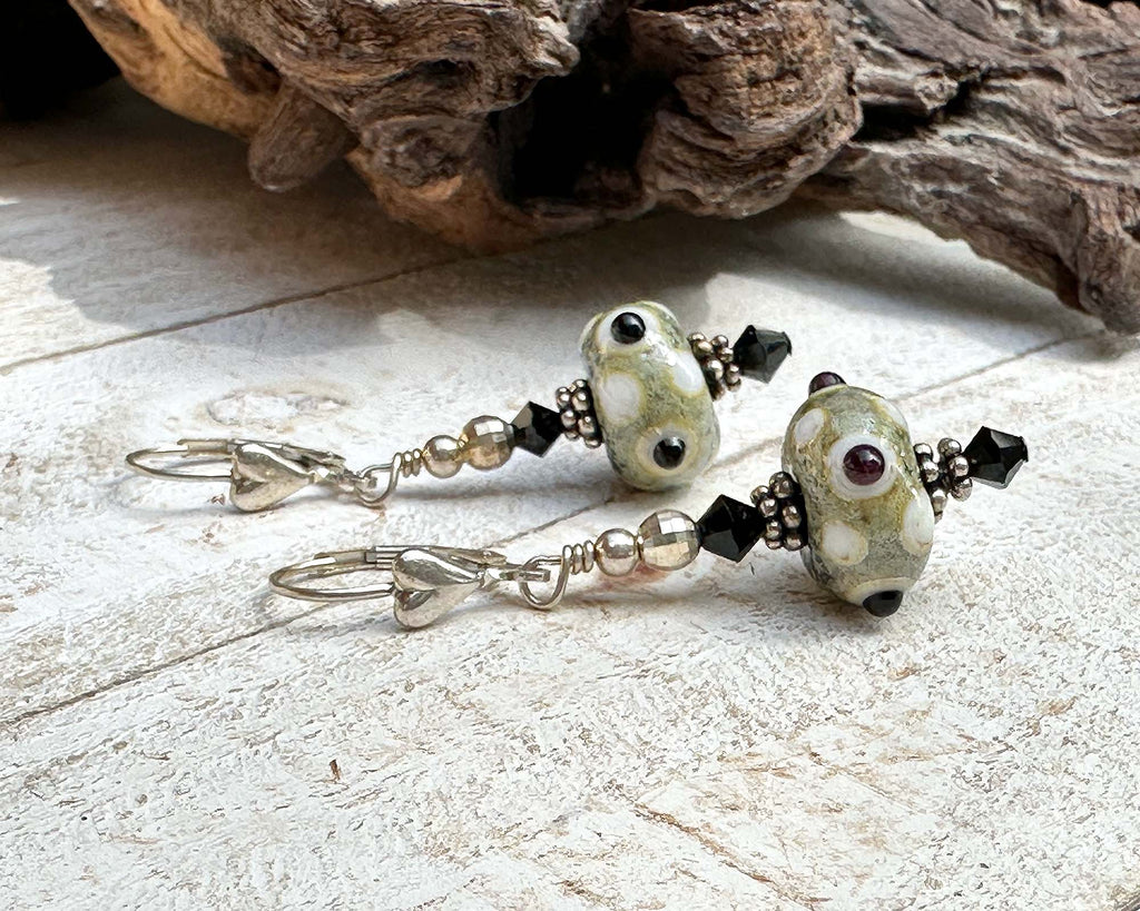 Gold Lampwork Earrings